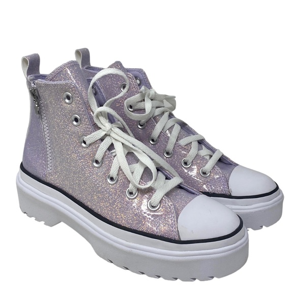 Converse Chuck Lugged Lift Sneakers Hi Synthetic Glitter Women Kids Shoe A03009C - Picture 2 of 8